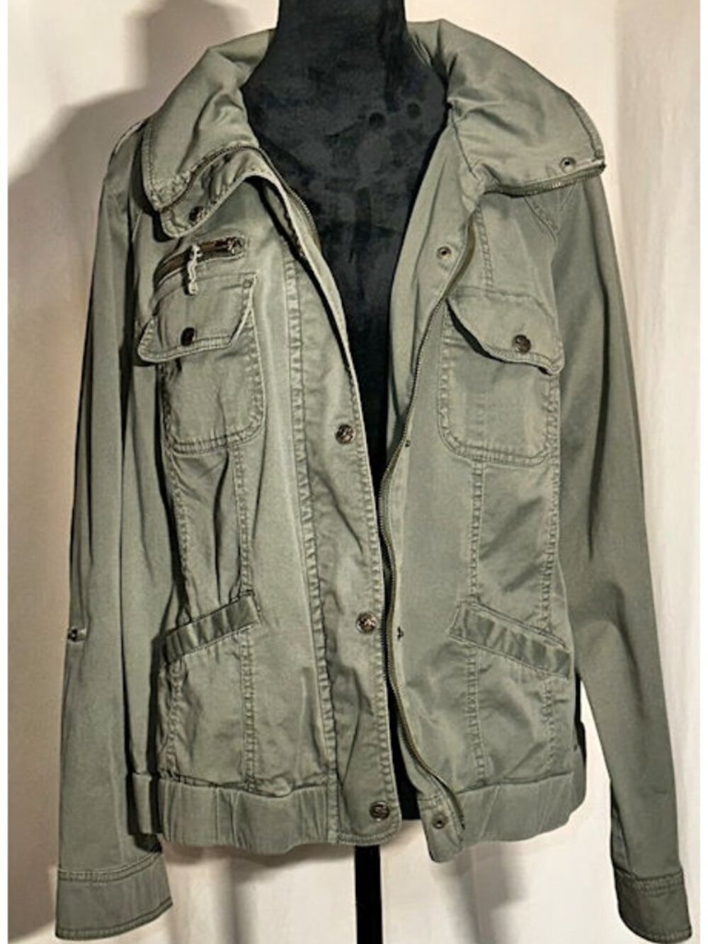 Style & Co Military-style Jacket, Green 18W - Picture 6 of 10